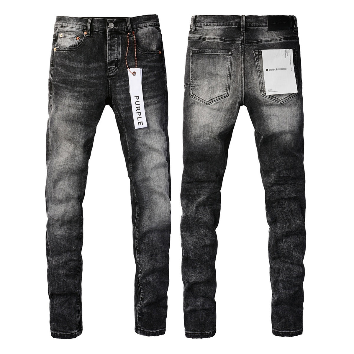 Mens Distressed Denim Jeans with Embroidery