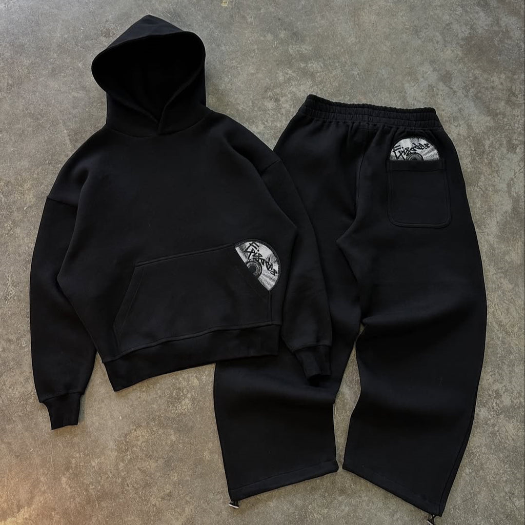 CD Print Hoodie and Joggers Set