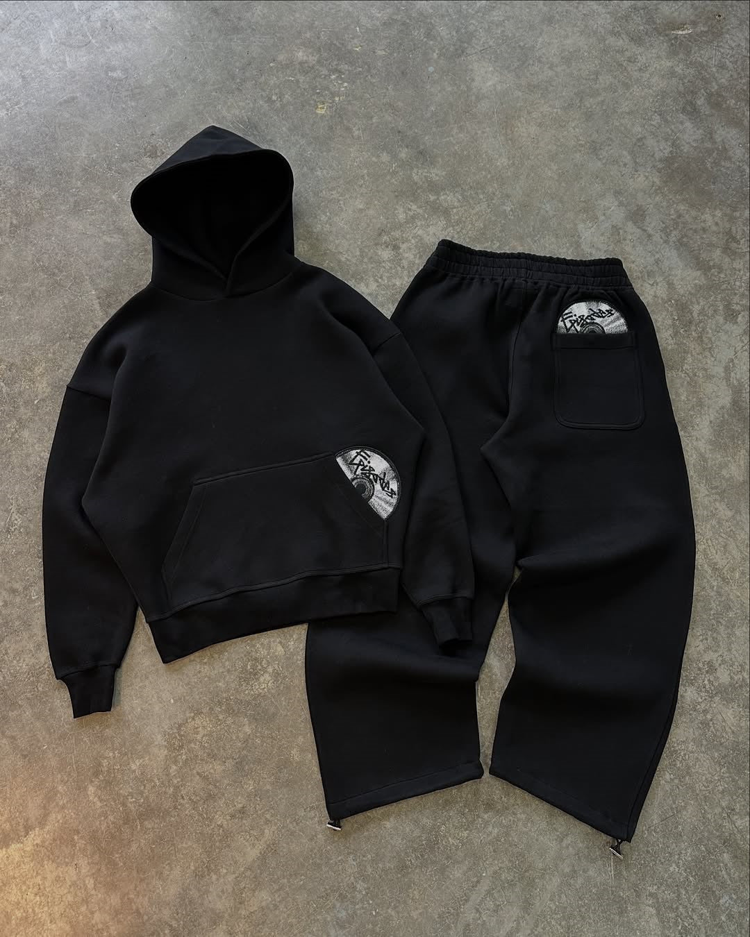 CD Print Hoodie and Joggers Set