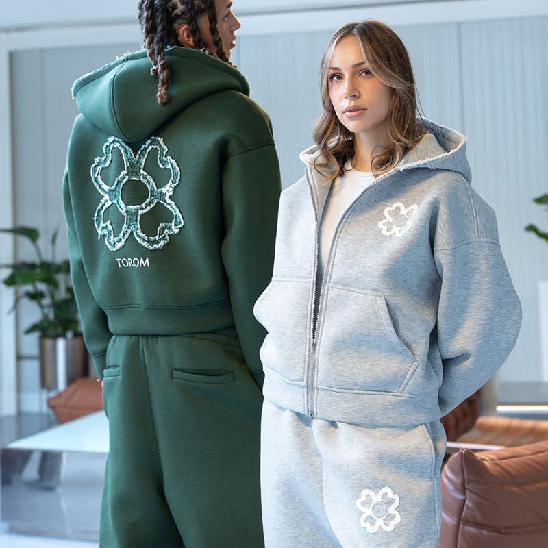 Geometric Zip Street Hoodie