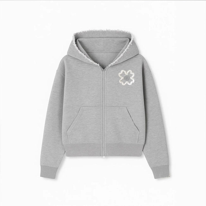 Geometric Zip Street Hoodie