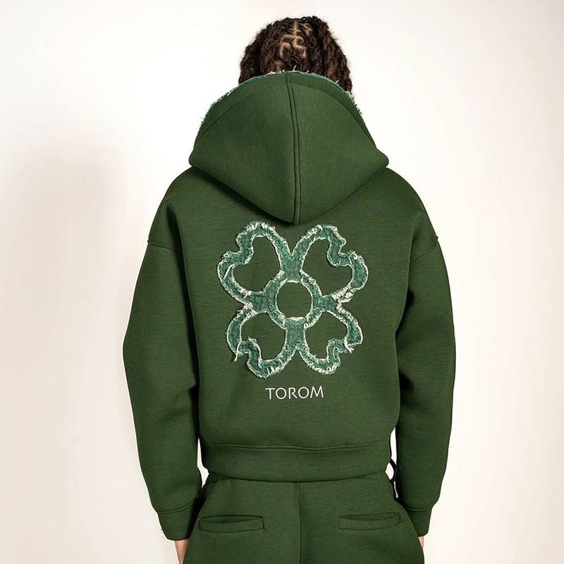 Geometric Zip Street Hoodie