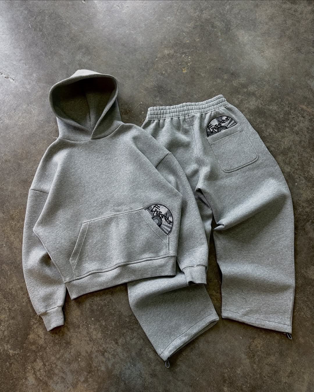 CD Print Hoodie and Joggers Set