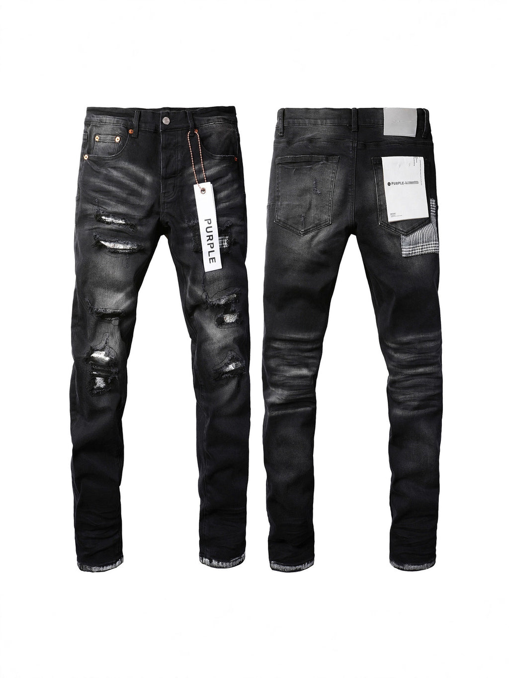Mens Distressed Denim Jeans with Embroidery